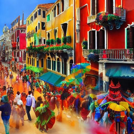 Venice Carnival Street Theater in Lyrical Abstraction