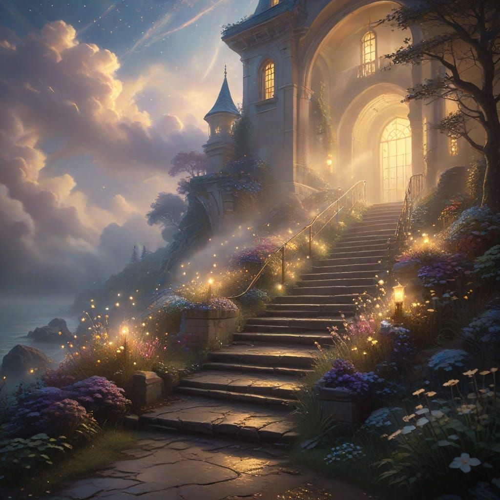 Ethereal Stairway to Heaven in Dreamy Soft Focus