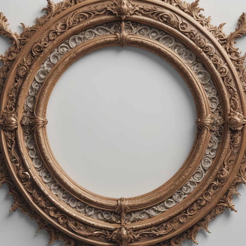 Wooden Frame on White, Digital Matte Painting