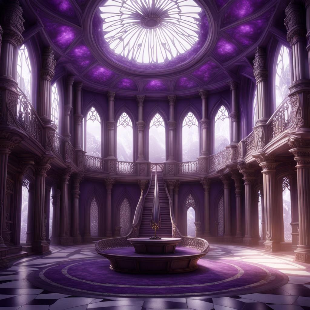 Fantasy Hall of Learning in Purple and White