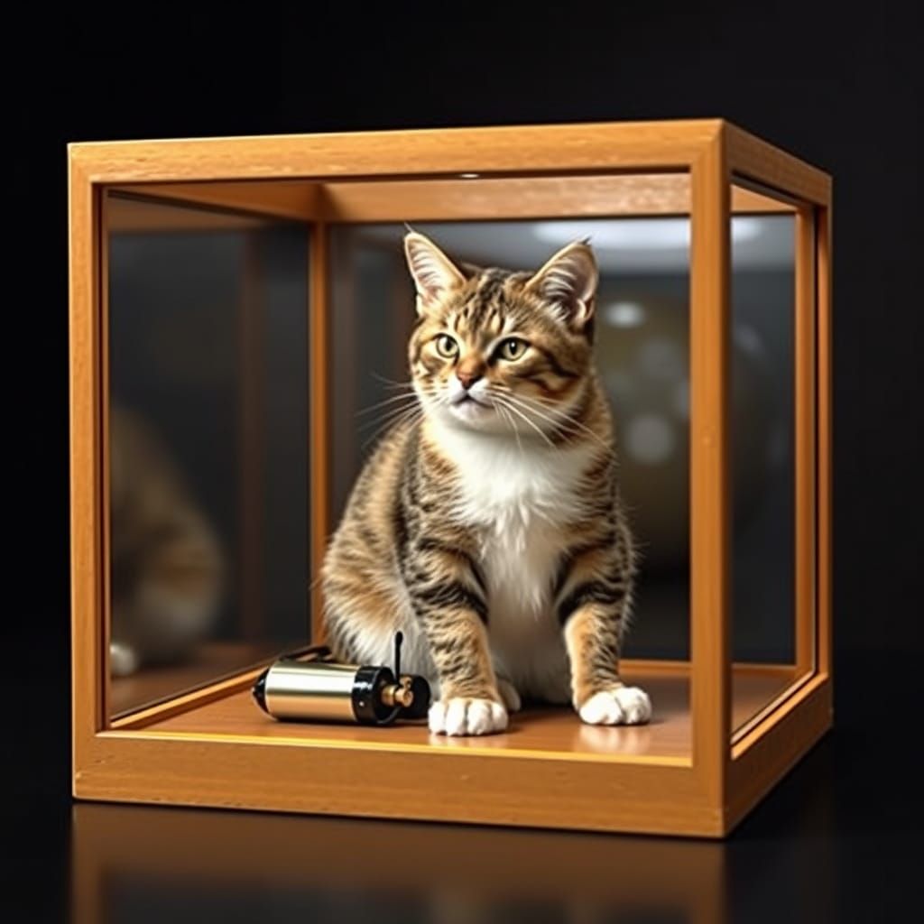 Schrodinger's Cat Paradox Explained in AI Art