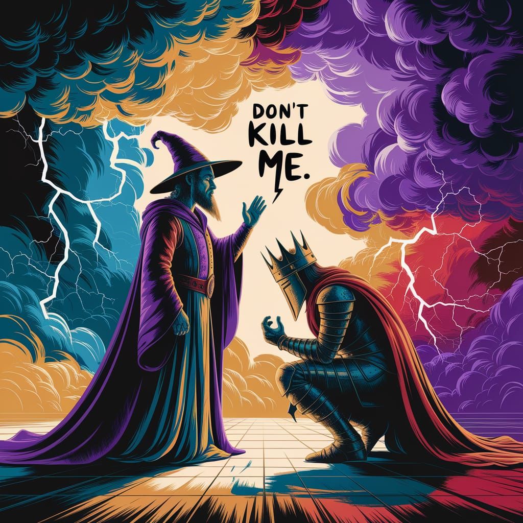 Regal Wizard Pleads for Mercy in a Visceral, Hyperdetailed C...