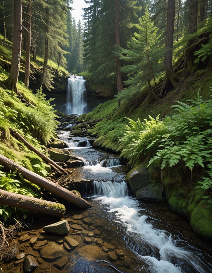 Secluded Swimming Hole in Lush Forest