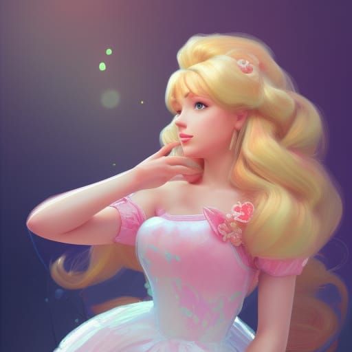 Princess Peach Portrait in Pixar Style, 8K