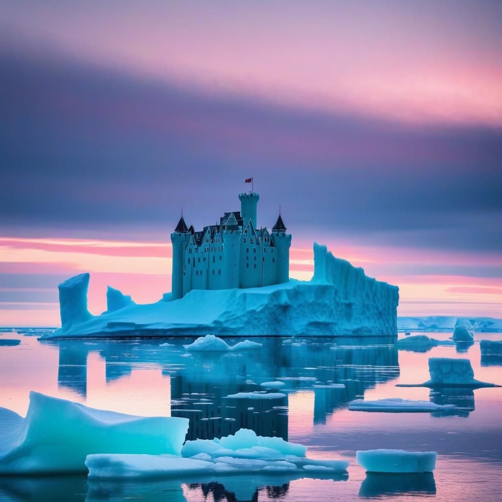 Mint Ice Castle Under Midnight Sun