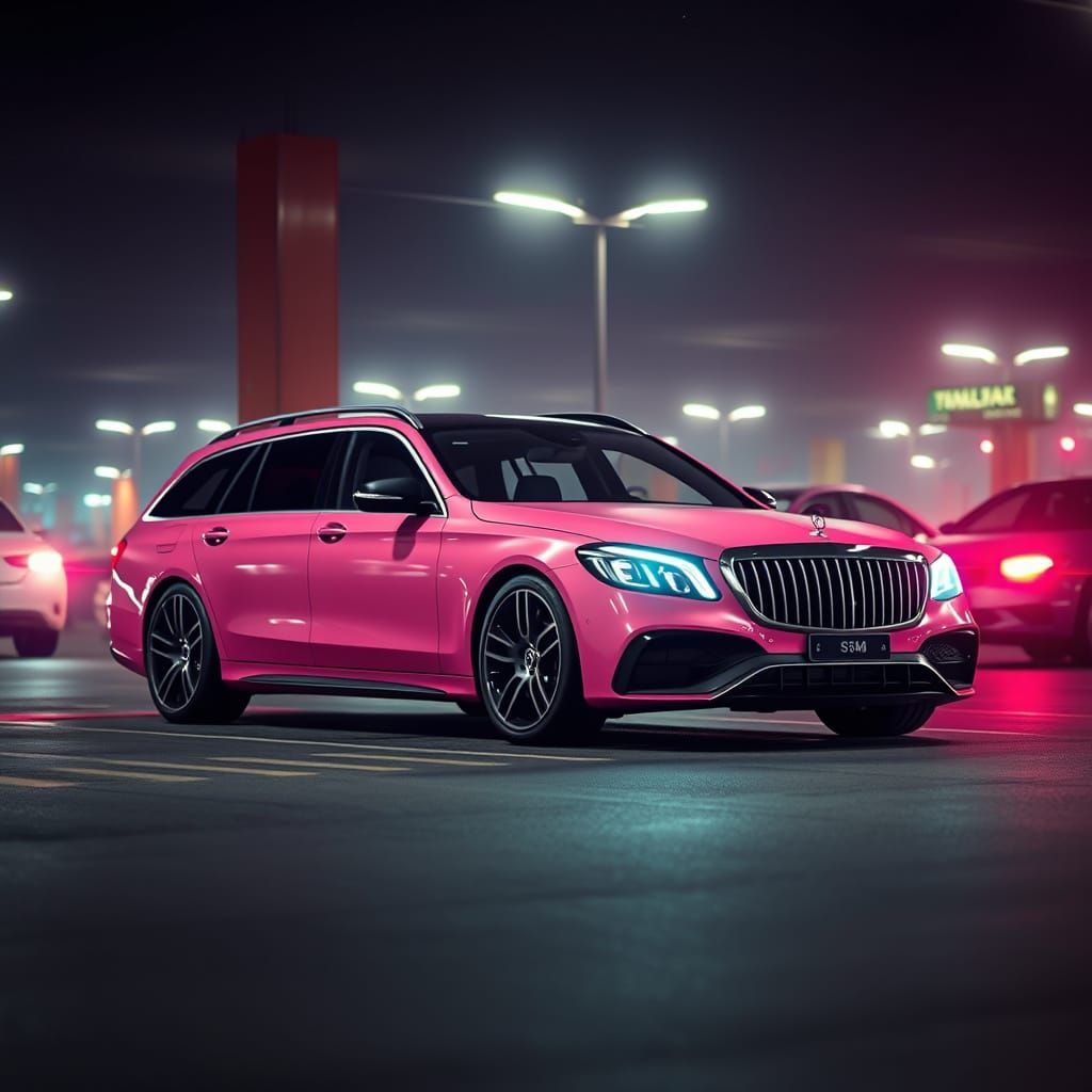 Luxurious Pink Maybach Station Wagon in Bauhaus Style