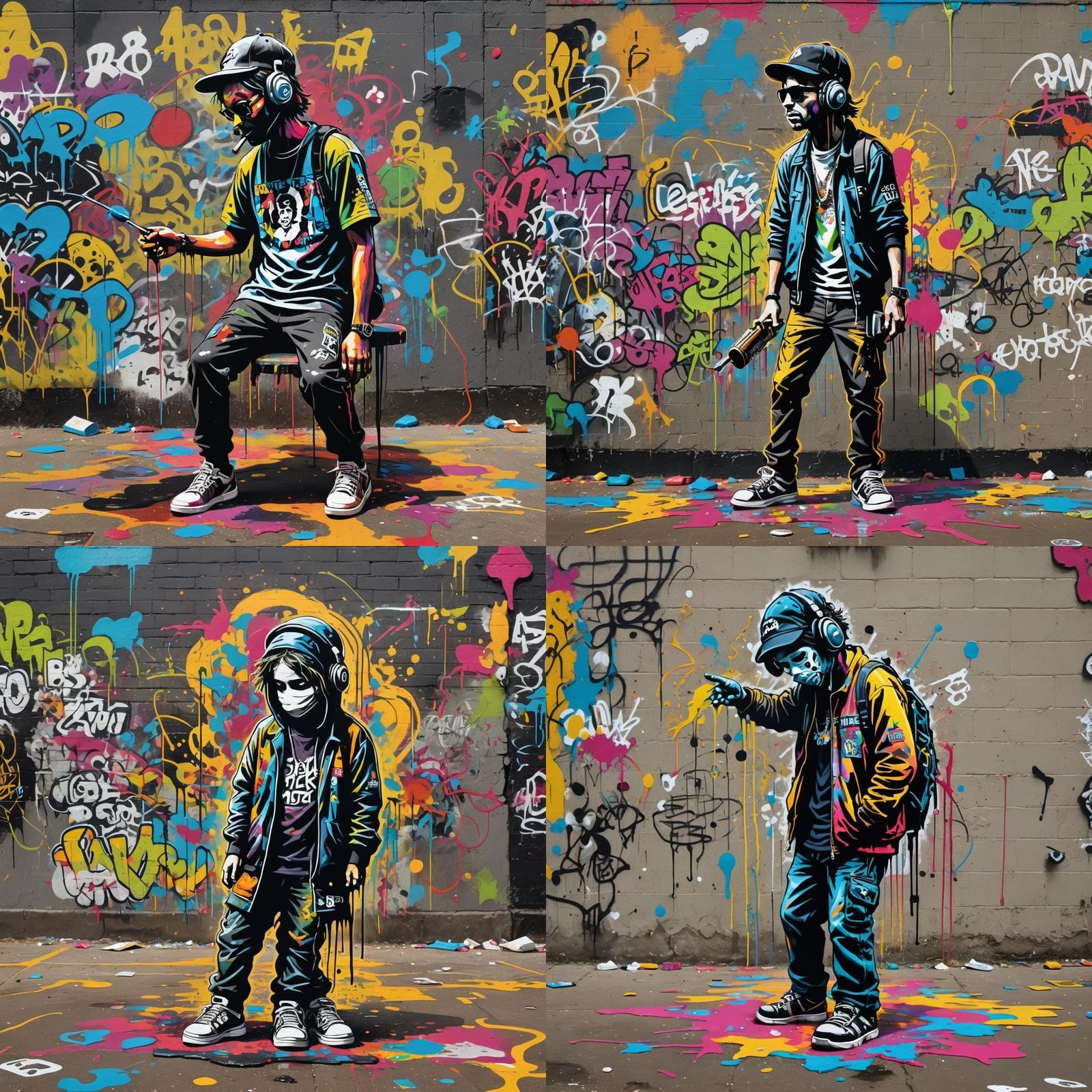 Banksy-Style Austin Music Festival Graffiti Art