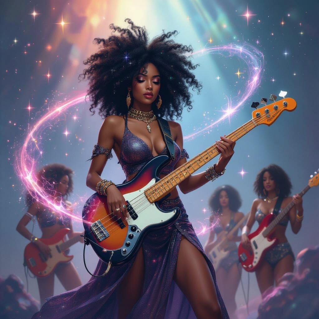 Afro-Latina Goddess Leads Cosmic Concert in Space