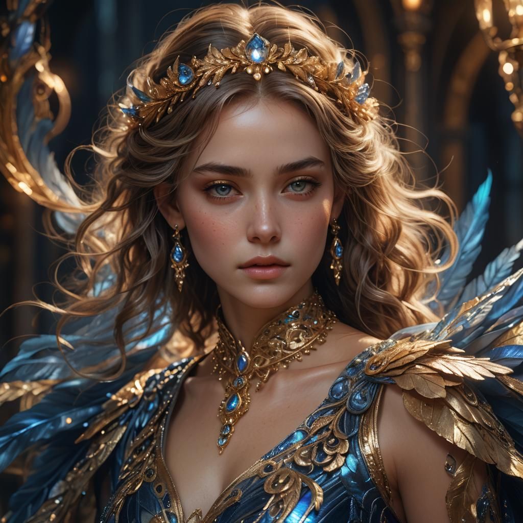 Elegant Woman Portrait in Fantasy Style