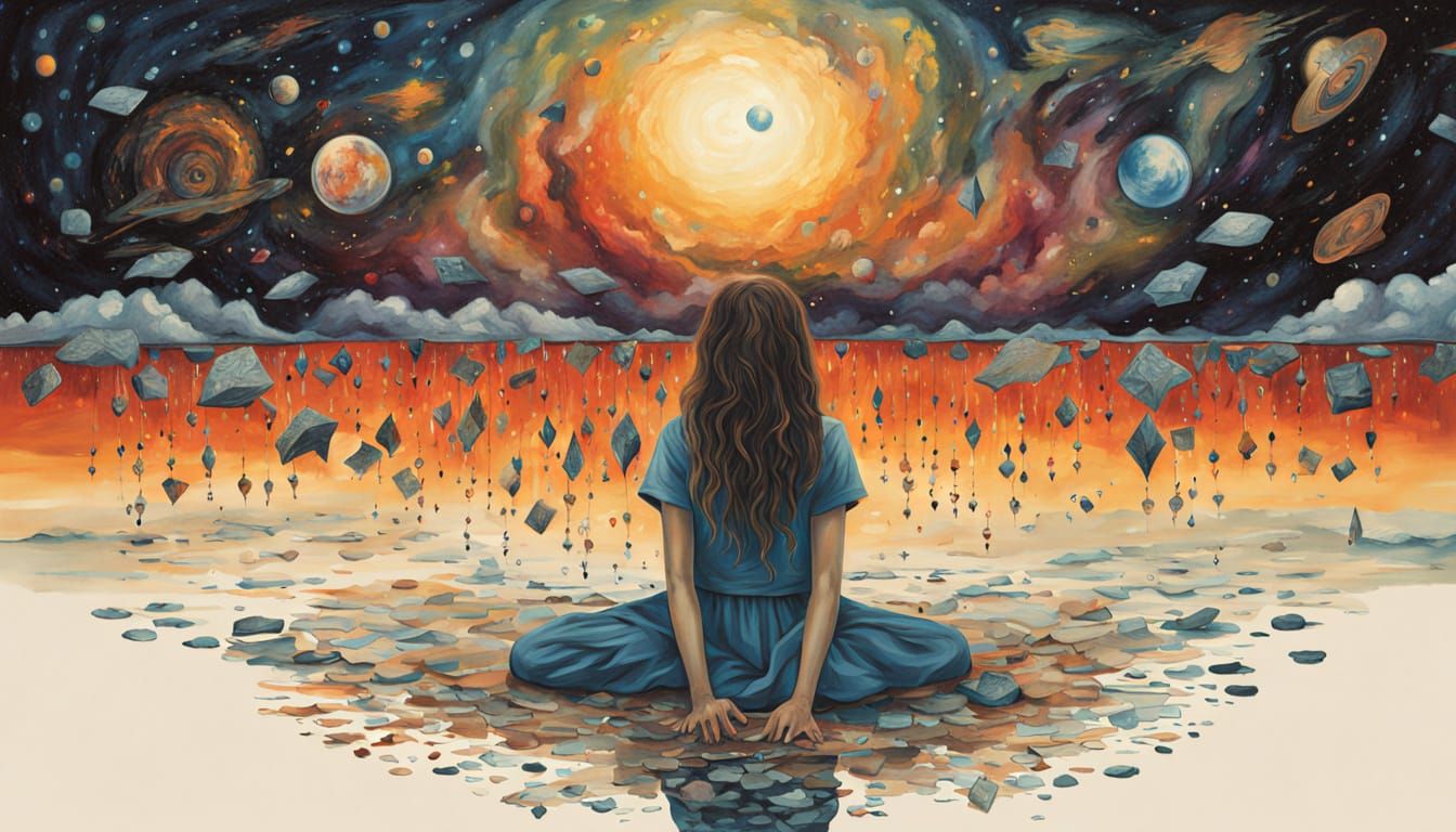 Surreal Digital Artwork of a Woman's Spiritual Connection to...