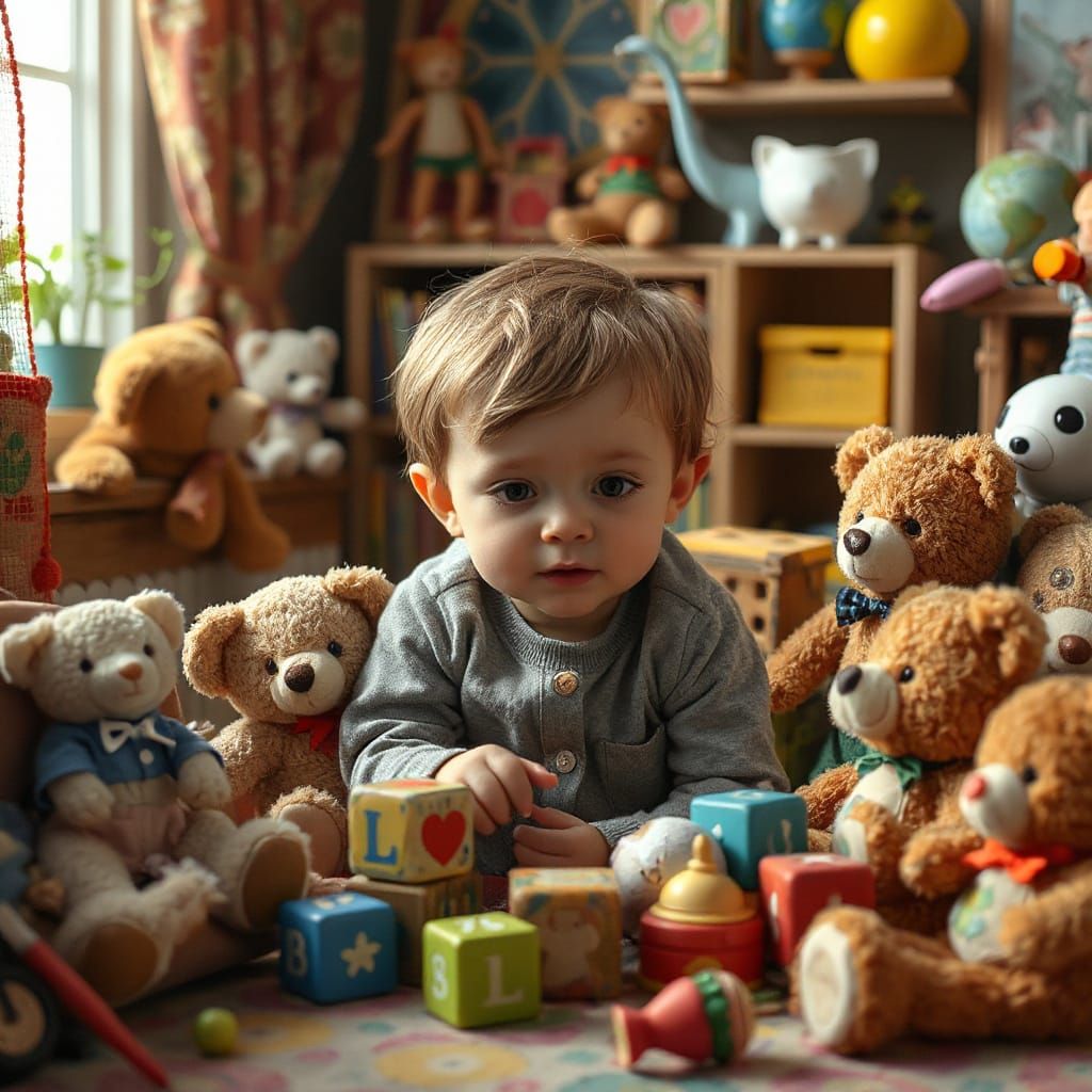 Whimsical Playroom Scene in Enchanting Watercolor Style