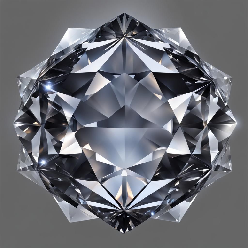 Brilliant Cut Gem with Starry Background