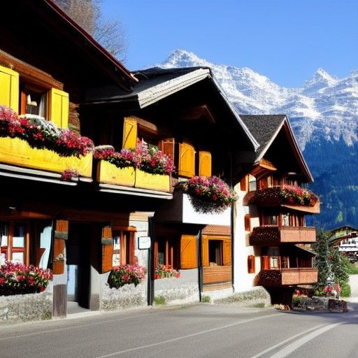 Picturesque Swiss Mountain Village Scene
