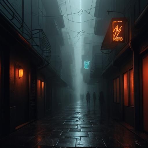 Biomechanical Cenobites in Rain-Soaked Alley