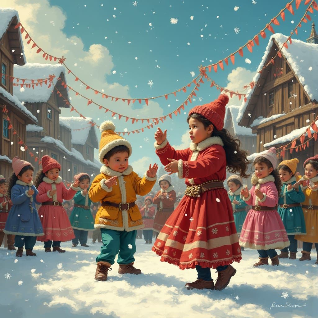 Nauryz Celebration in Kazakhstan, Detailed Matte Painting