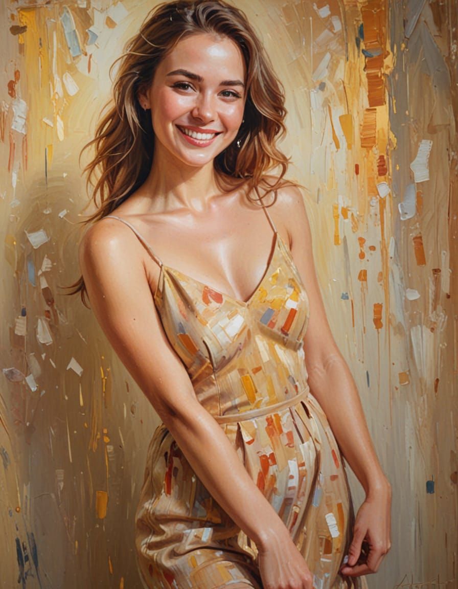 Warm Portrait in Impressionist Oil Painting Style
