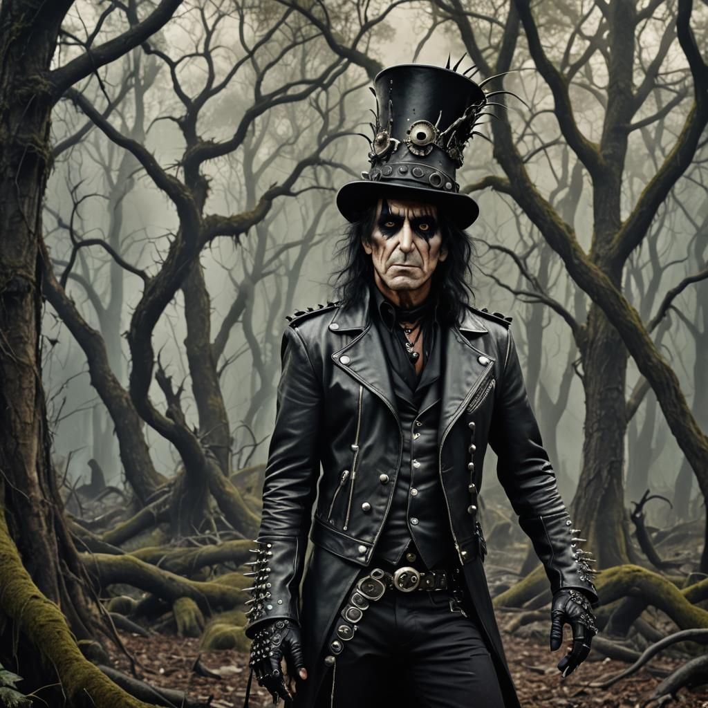 Alice Cooper in Gothic Forest, Digital Art