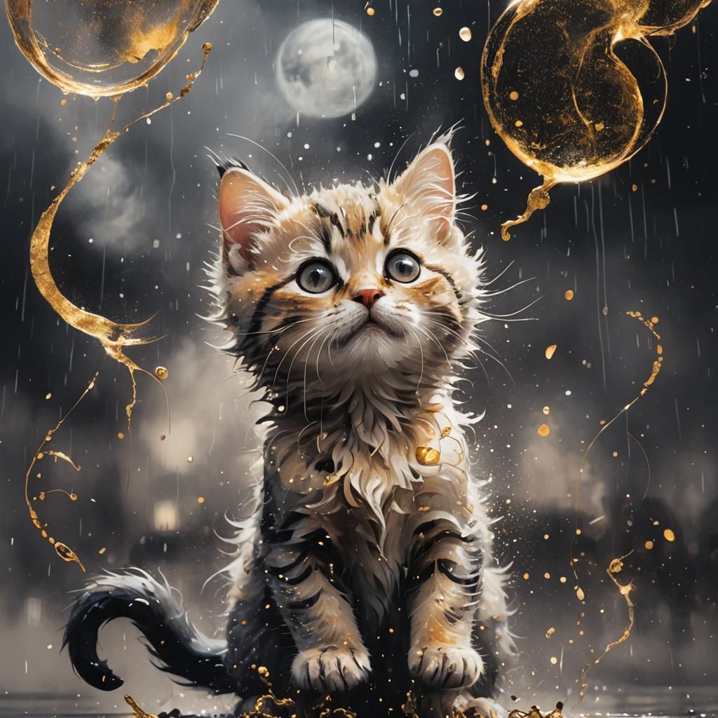 Kitten's Loss: Mother Dissolves in Golden Dust