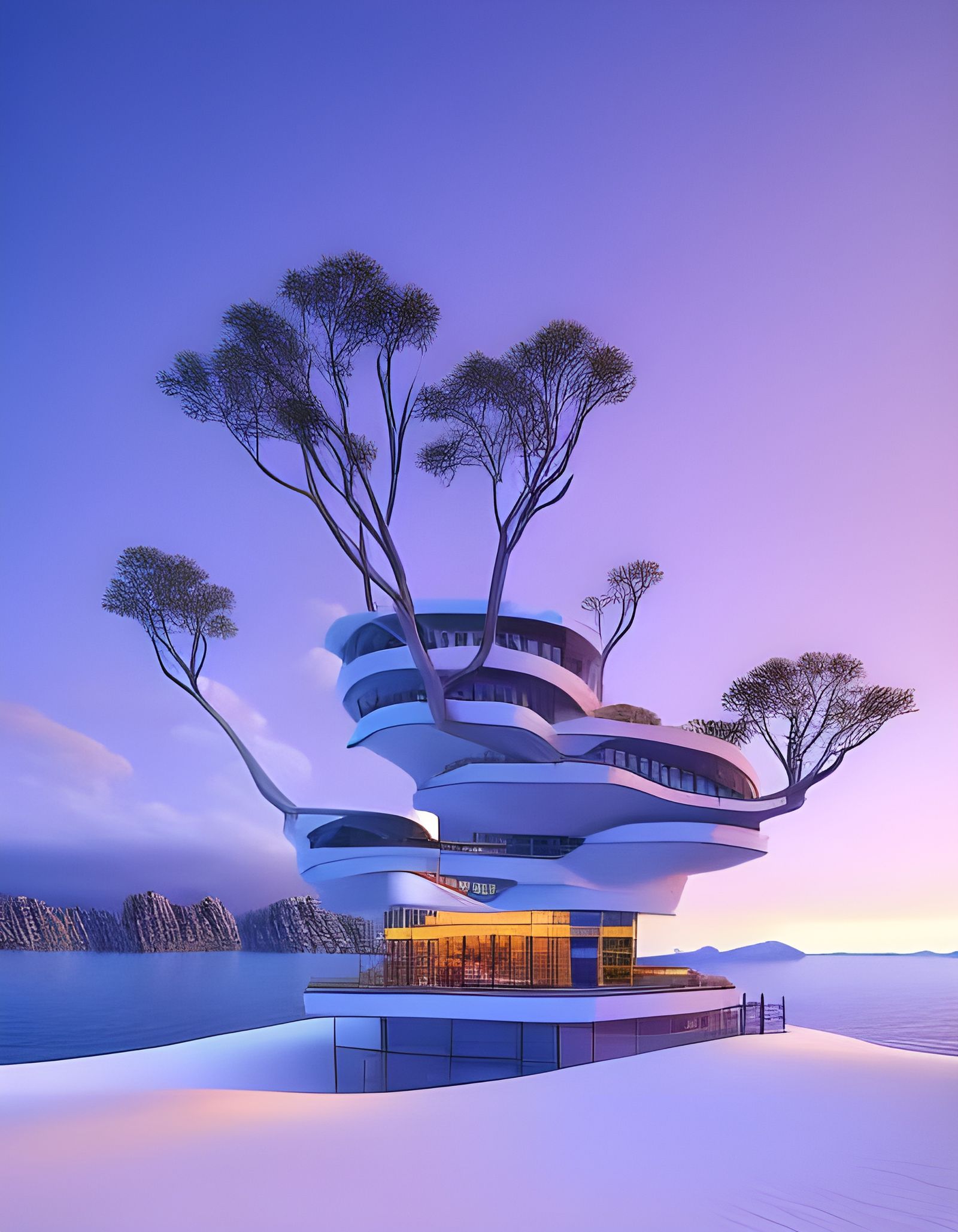 Dynamic Floral Scene in Digital Art Style