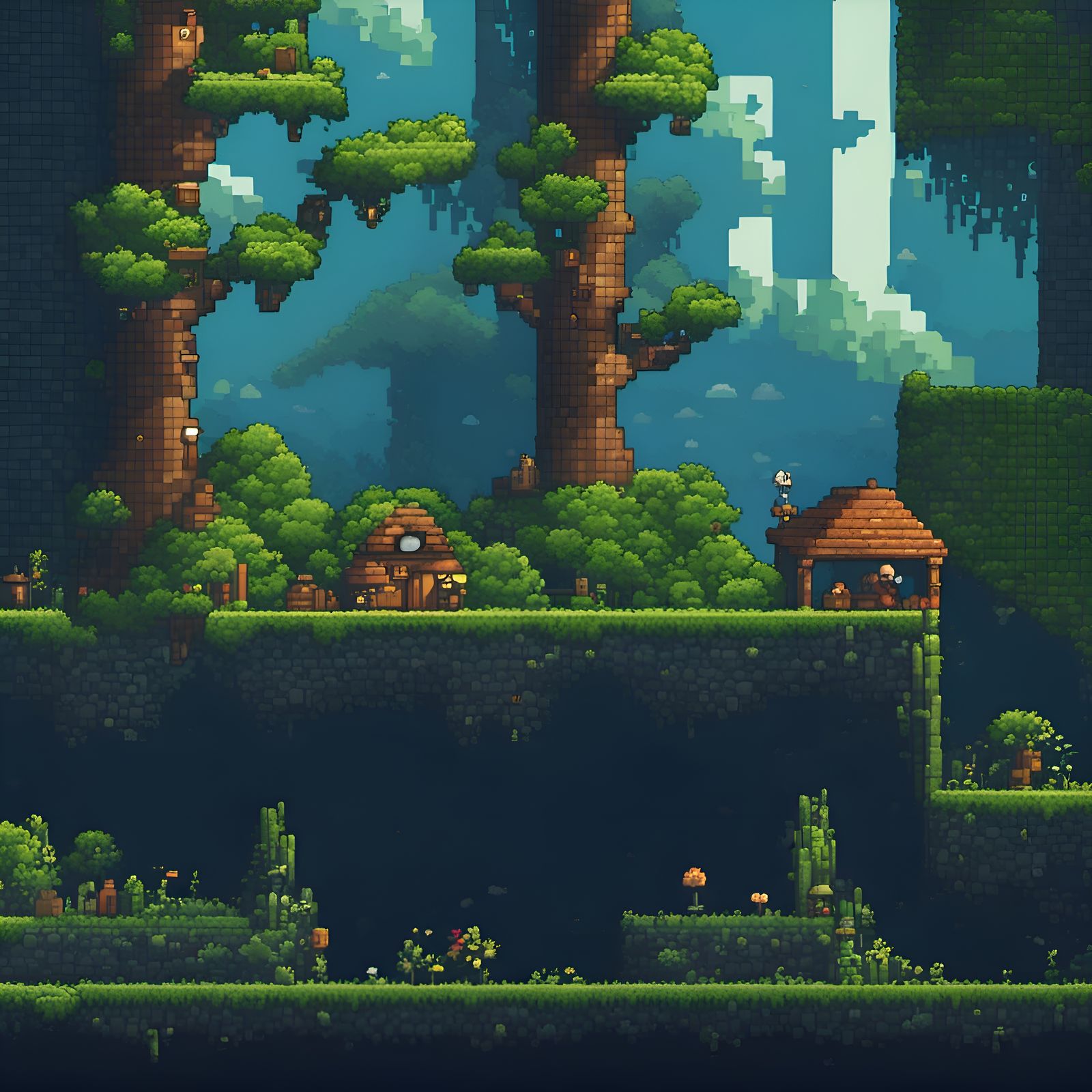 Pixel Art Tile Map for Platformer Game