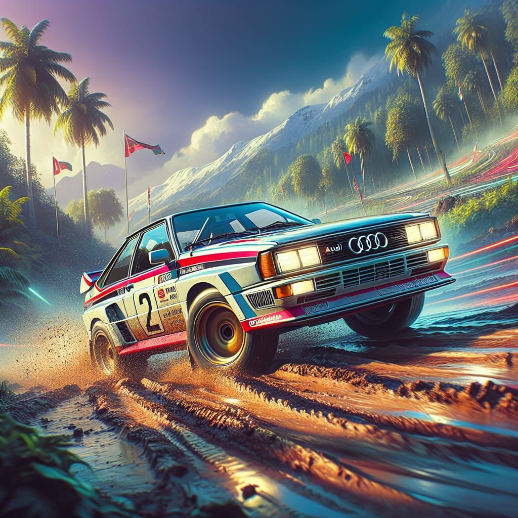 Audi Quattro in Cross Country Race