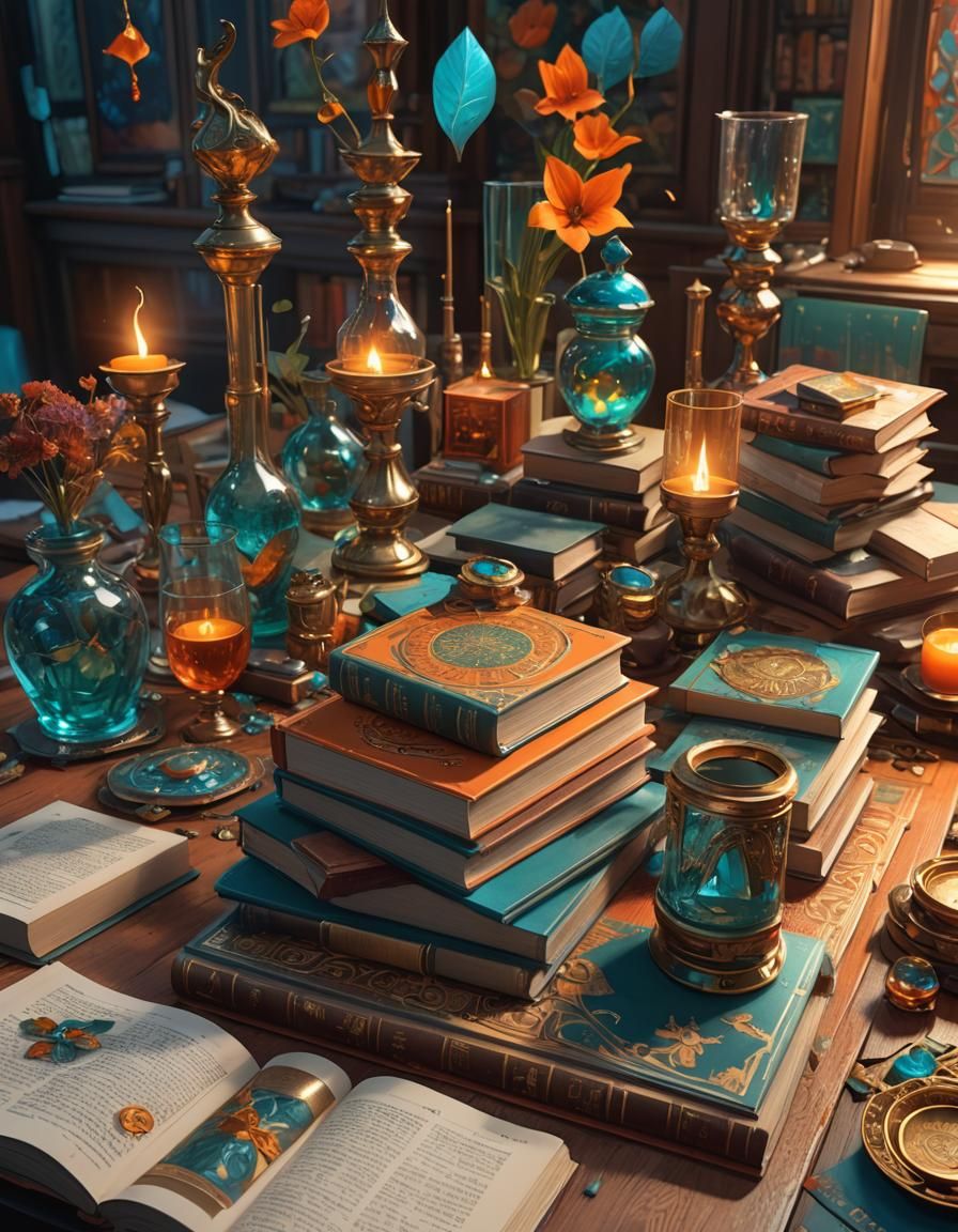 Books on Table: Hyperdetailed Splash Art in Unreal Engine