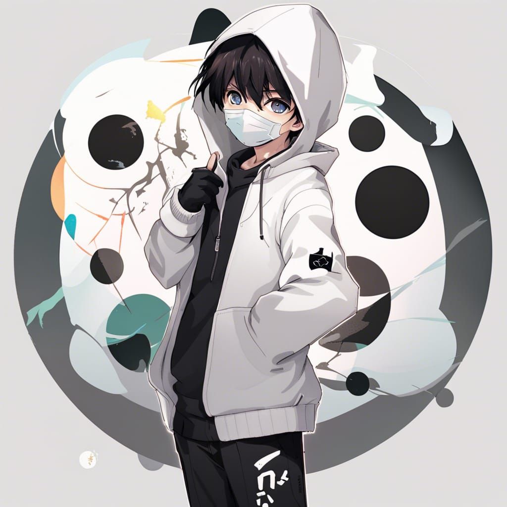 Anime Boy with Ukulele and Mask