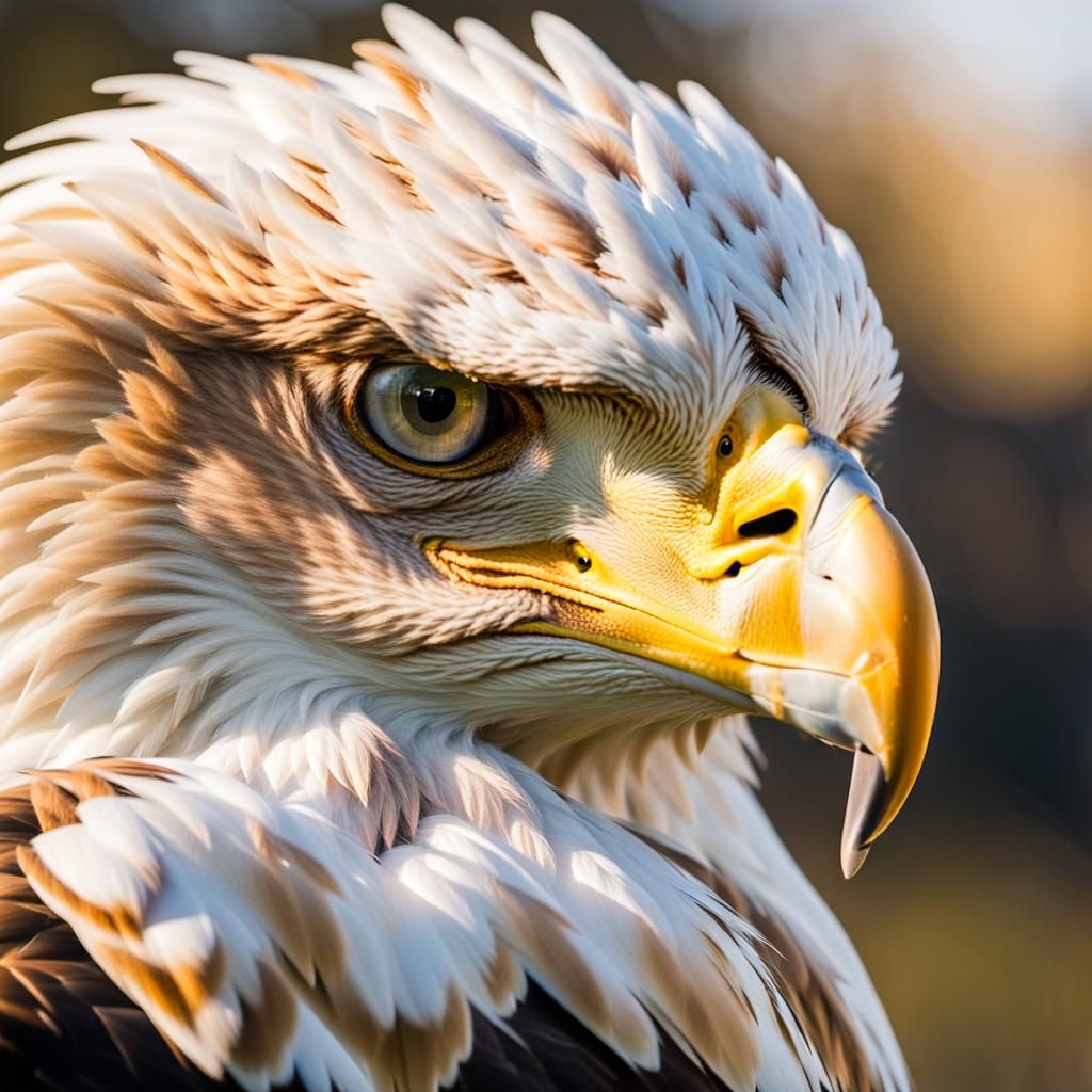 Majestic Albino Golden Eagle in Natural Light