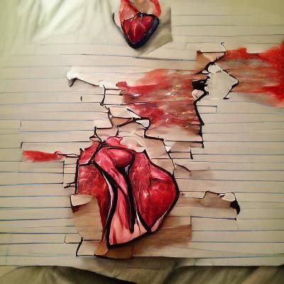 Abstract Realism Heart Torn to Pieces