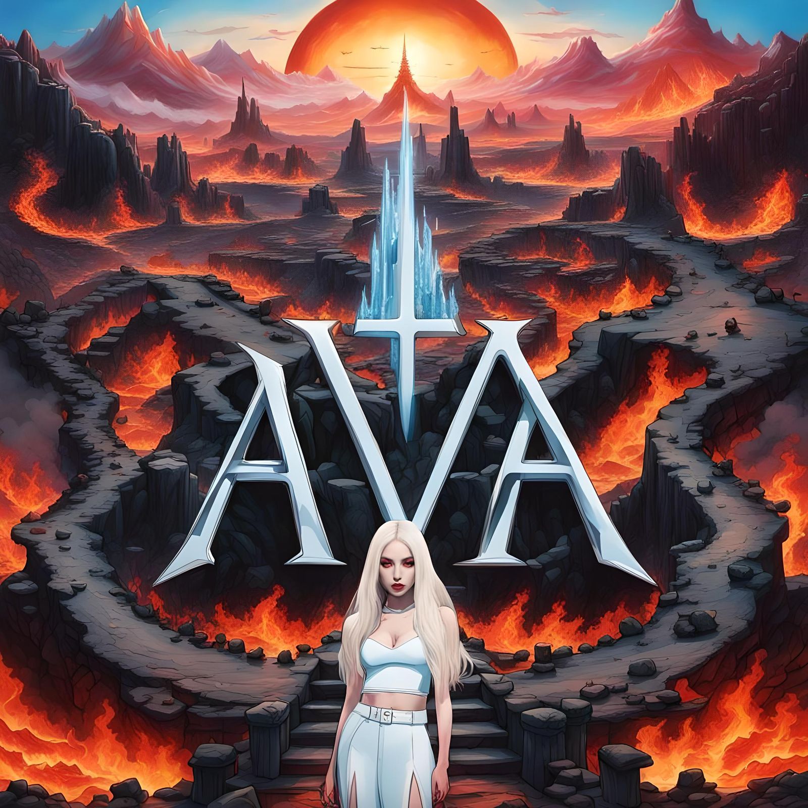 Pop Album Cover: Heaven and Hell Landscape