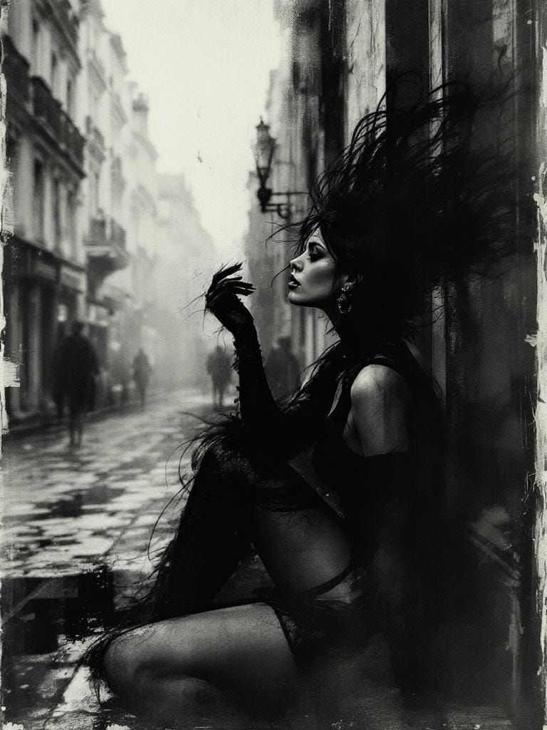 Parisian Pin-Up in McKean and Caravaggio Style