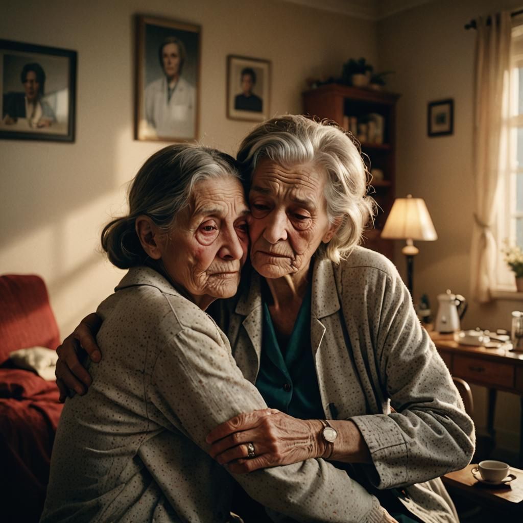 Tender Moment: Doctor Comforts Mother and Daughter