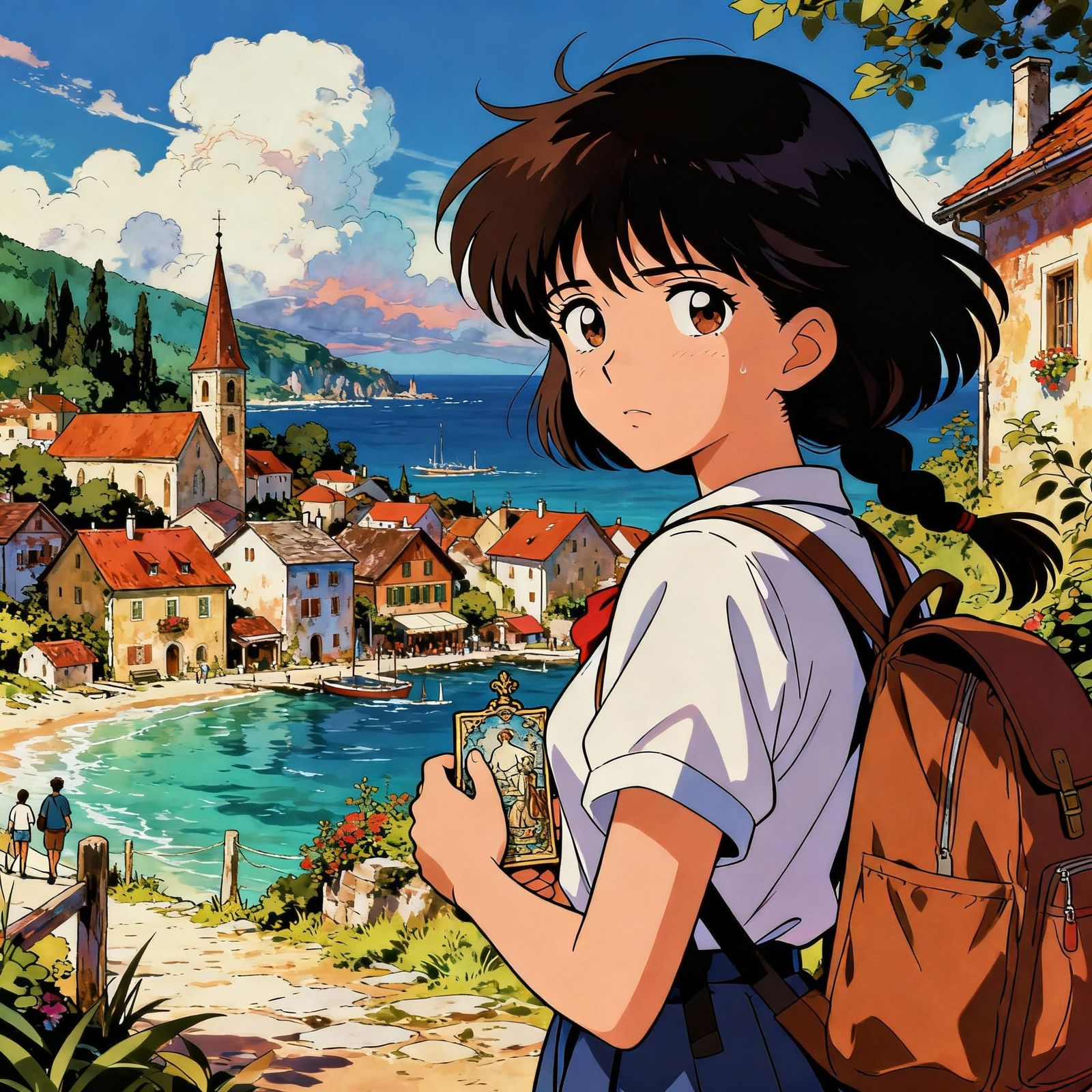 Teenager Departs Village for Los Angeles in 90s Anime Style