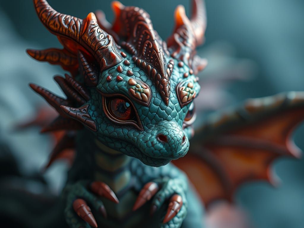 Tiny Fairy Dragon Closeup in Epic Cinematic Style