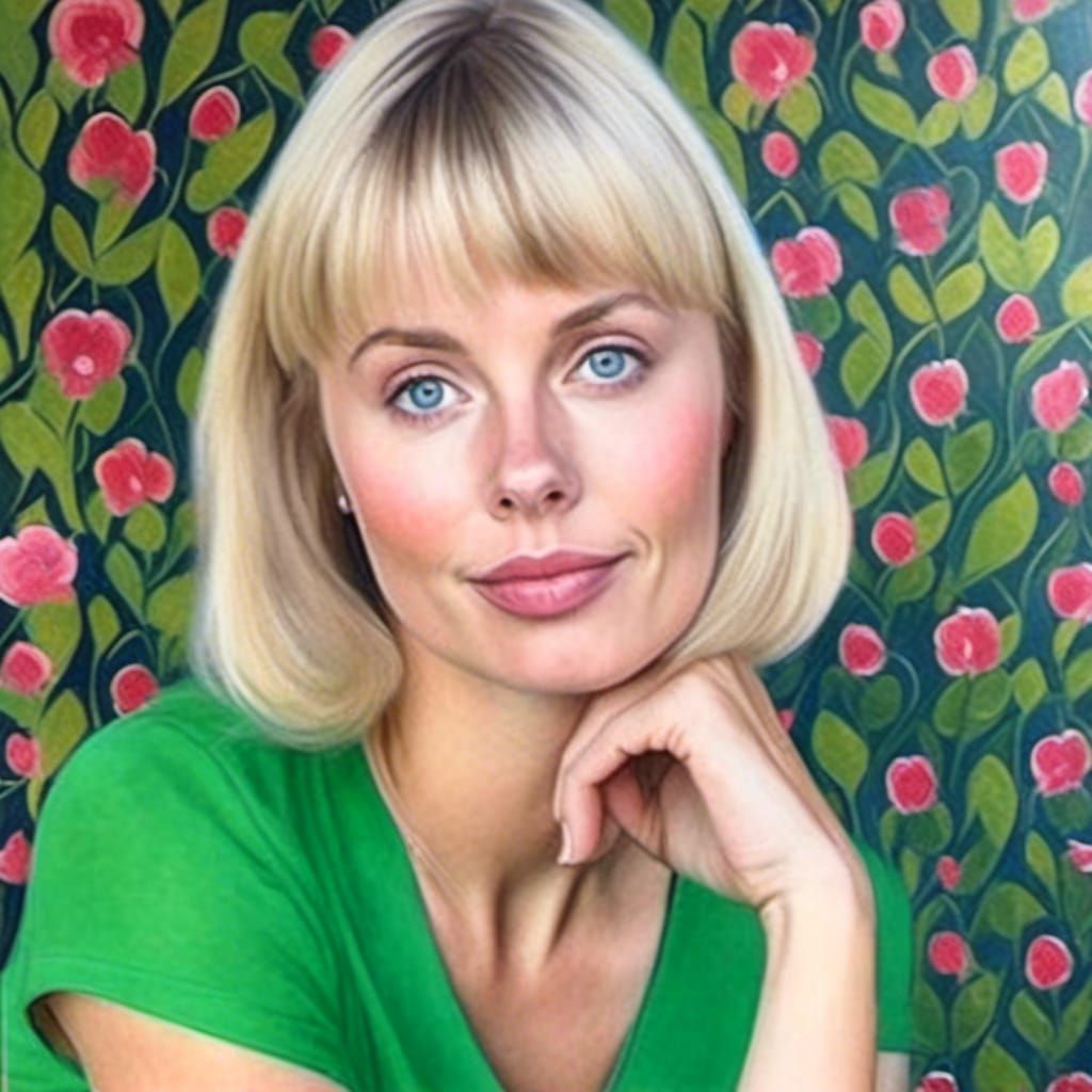 Abstract Portrait of Trans Woman in Art Nouveau Style