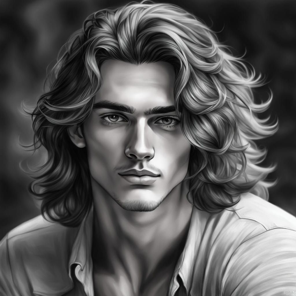 Youthful Beauty in Black and White