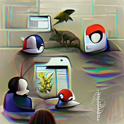 Pokemon in a Vibrant Digital Landscape