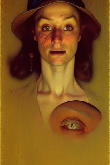 Wanted Poster in Retrofuturistic Horror Style