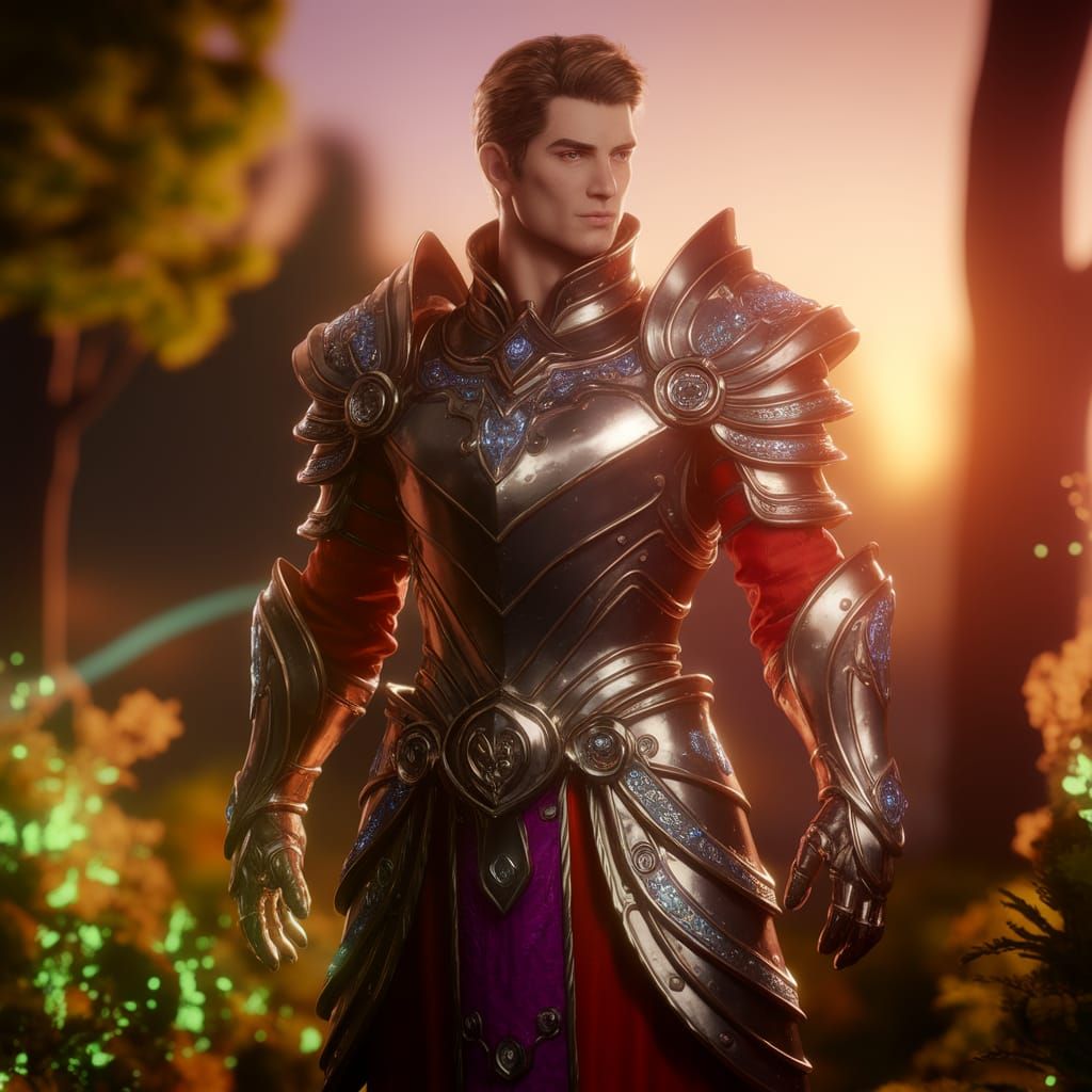 Regal Prince in Enchanted Forest Sunset