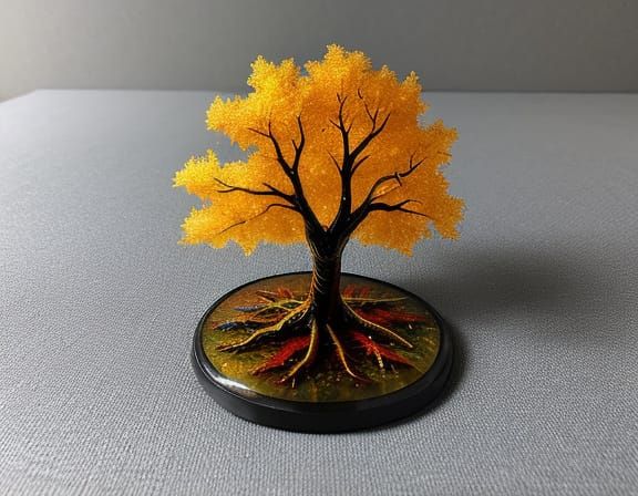 Resin Cast Autumn Tree Art