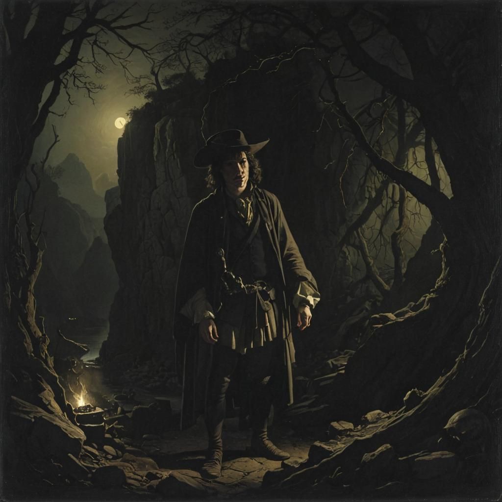 Grimdark Scene in the Style of Romanticism