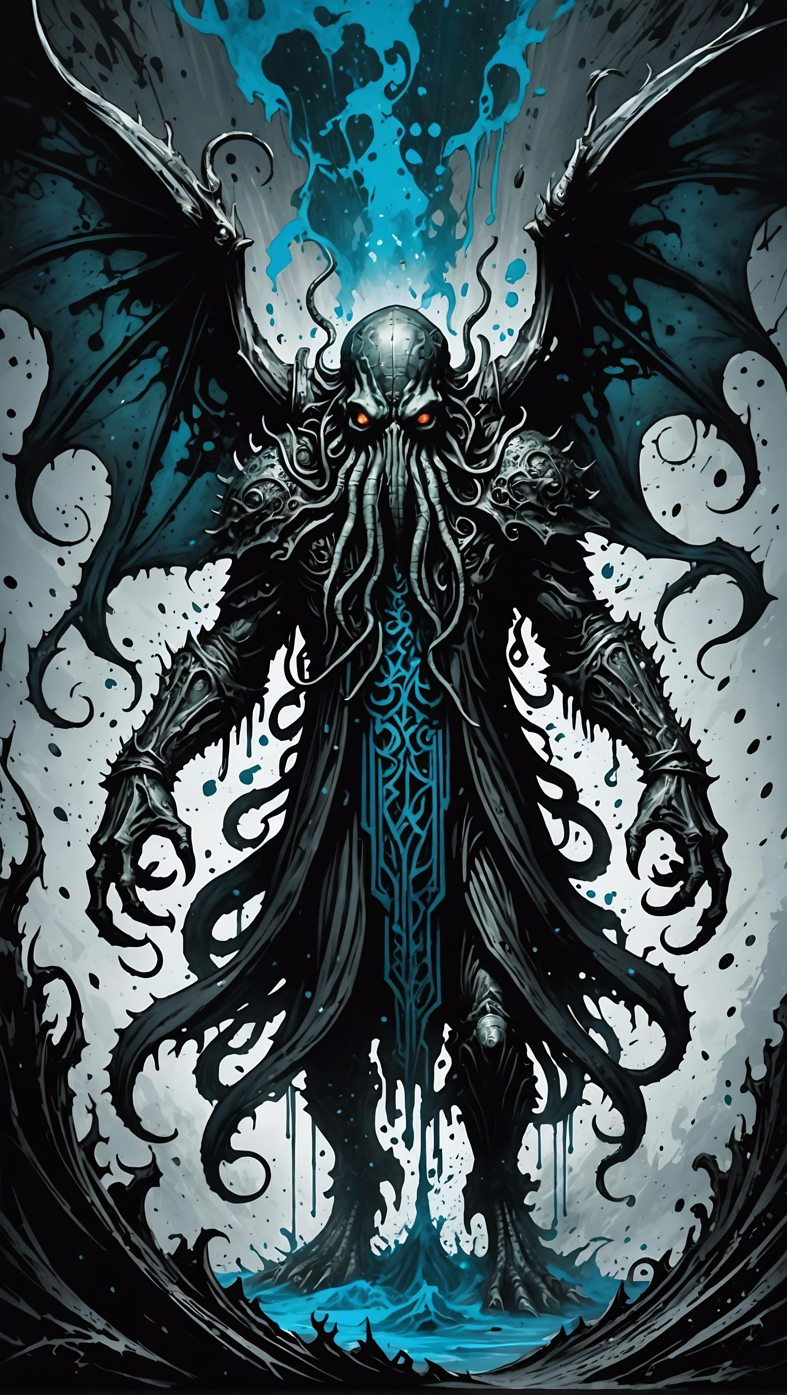 C'thulhu in Ink Splatter Style