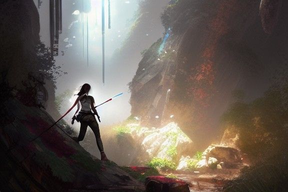 Jane Douglas Tomb Raider in Digital Painting