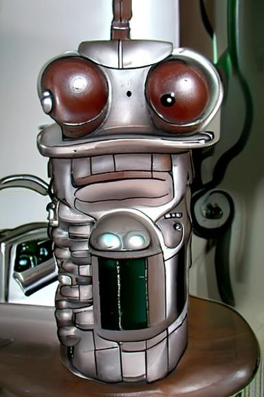 Hyperdetailed Futurama-Style Murderous Robot