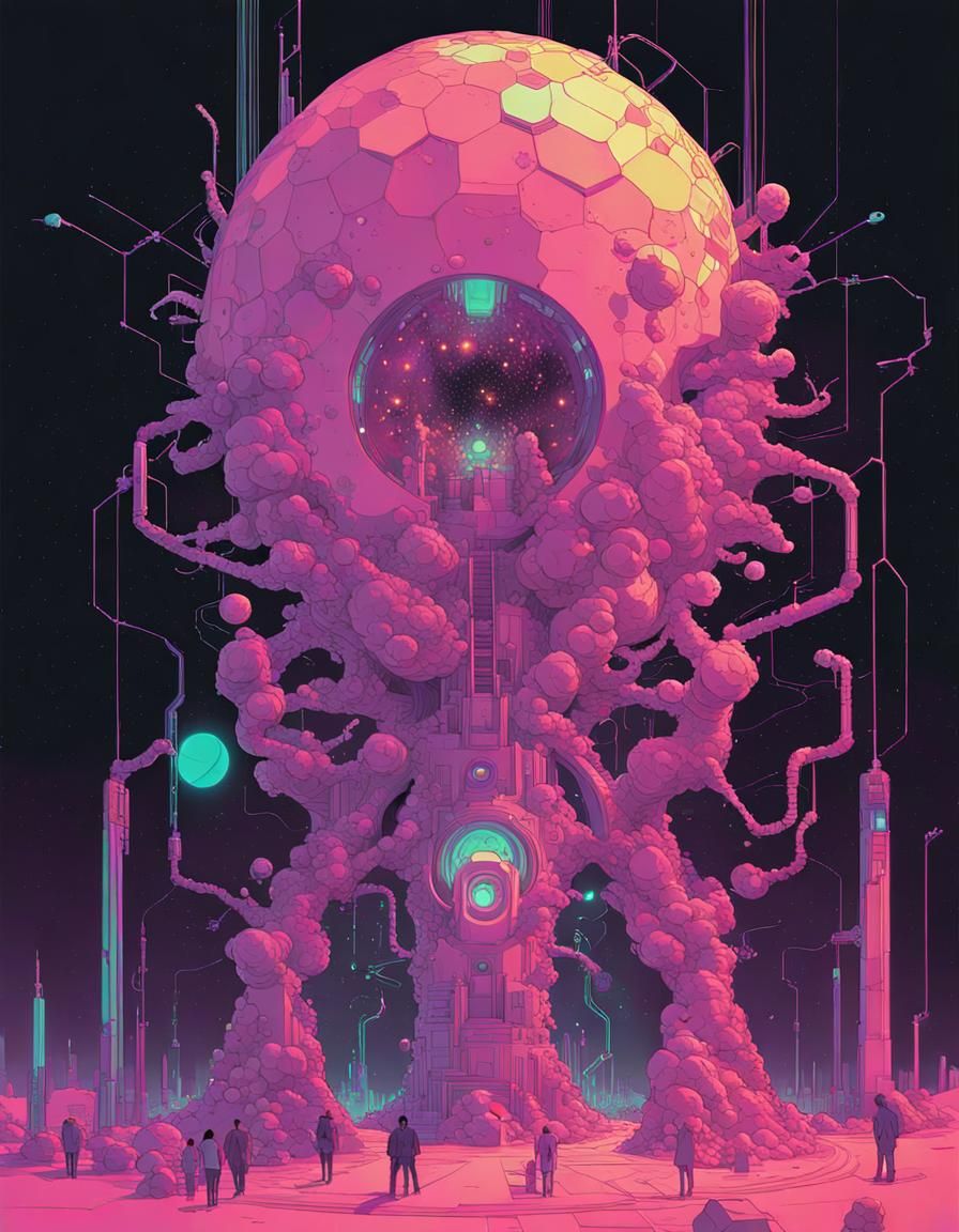 Sentient Nanomachine God in Psychedelic Realm