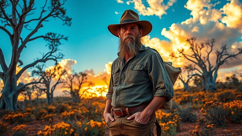 Australian Bush Wanderer in Earthy Splendor