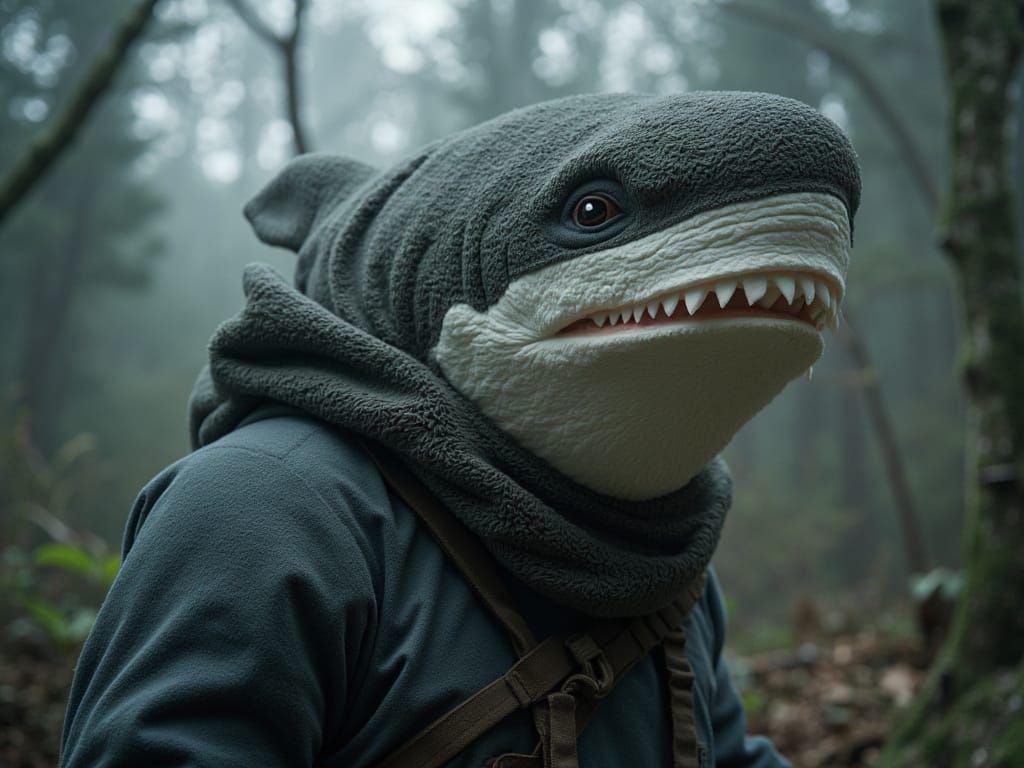 Hyperrealistic Plush Shark Toy Photo