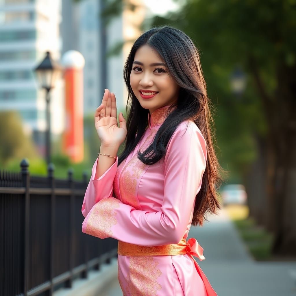 Asian Woman in Thai Dress: Fashion Photography