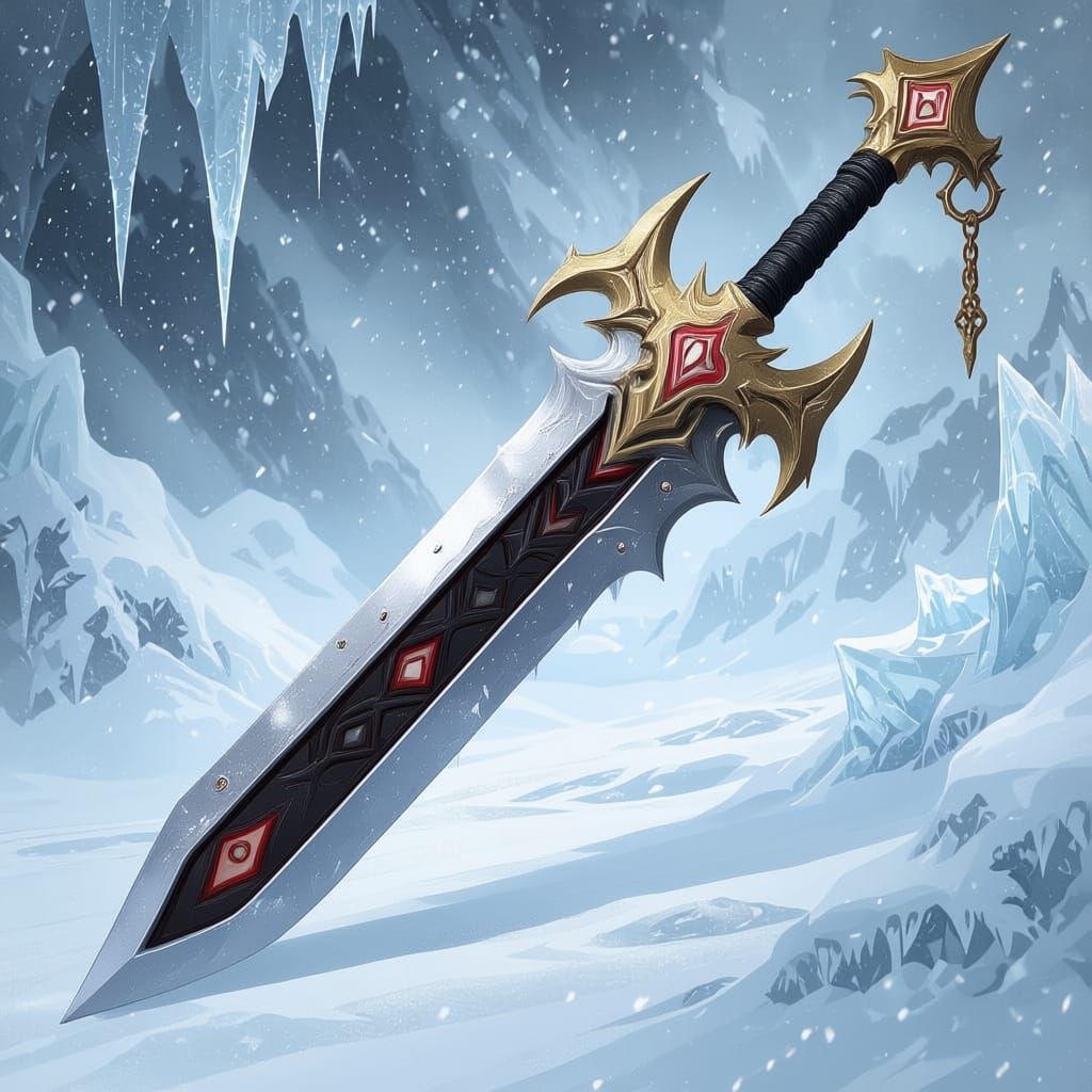 Frozen Darkness Keyblade with XIII Keychain