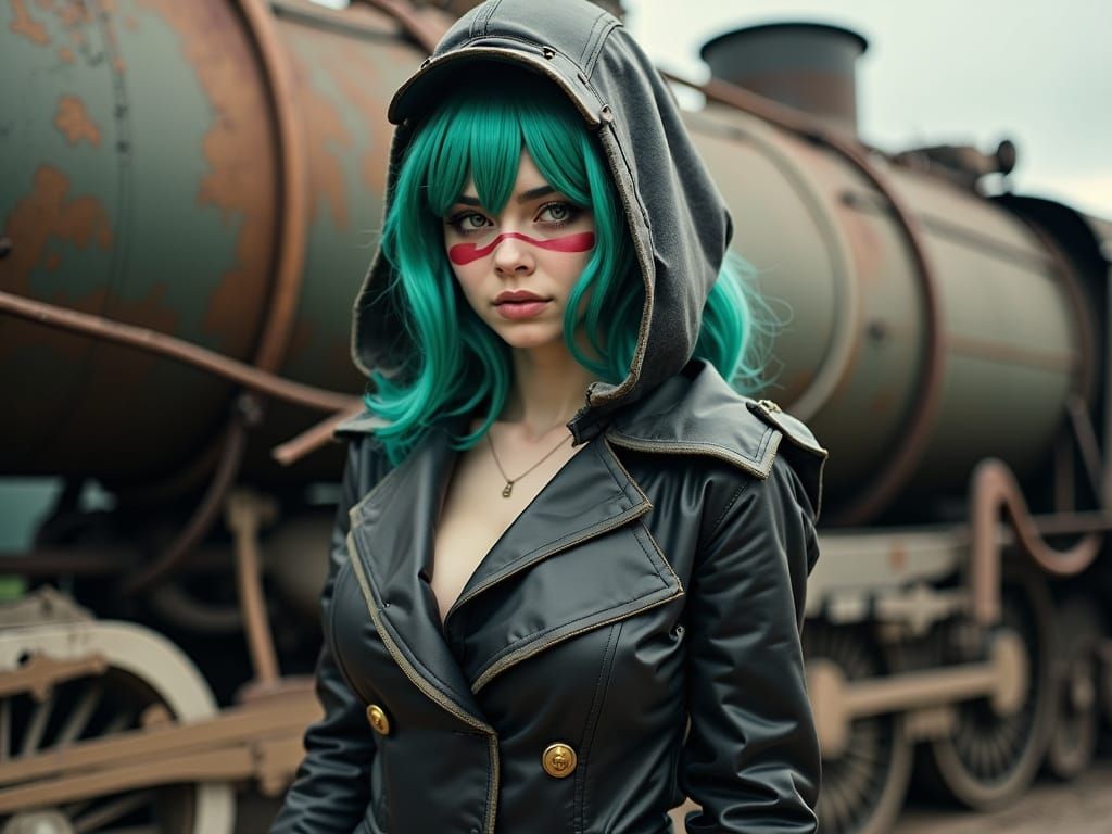 Avant-Garde Figure Walks Away from Vintage Steam Locomotive ...